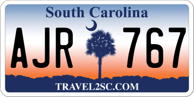 SC license plate AJR767