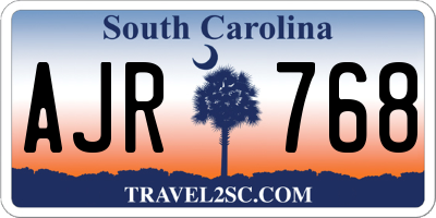 SC license plate AJR768