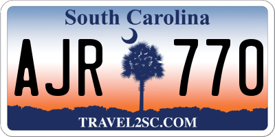 SC license plate AJR770
