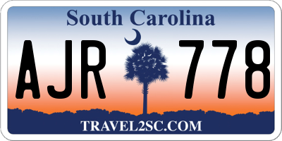 SC license plate AJR778