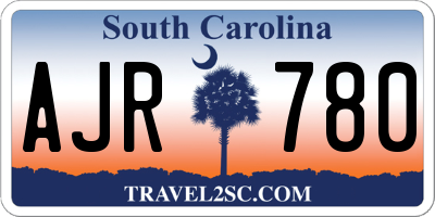 SC license plate AJR780
