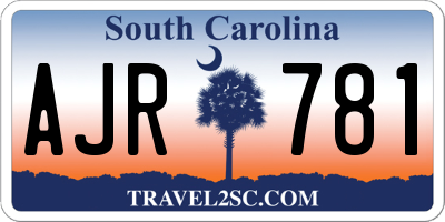 SC license plate AJR781
