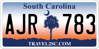 SC license plate AJR783