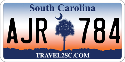 SC license plate AJR784