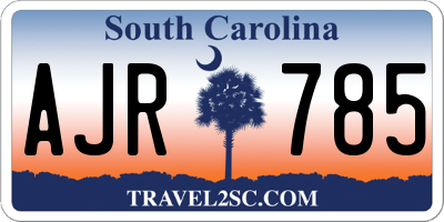 SC license plate AJR785