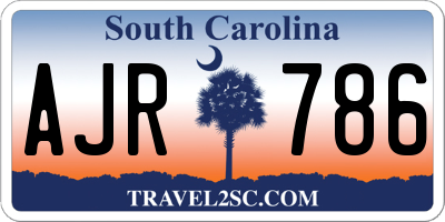 SC license plate AJR786