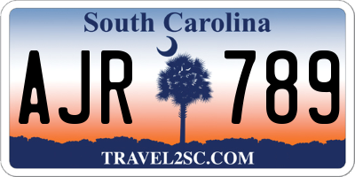 SC license plate AJR789