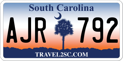 SC license plate AJR792