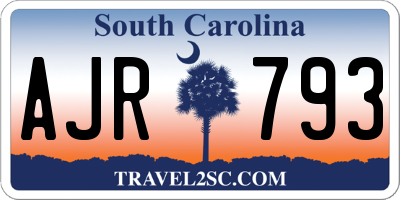 SC license plate AJR793