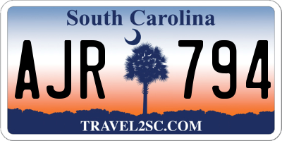 SC license plate AJR794