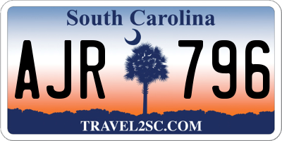 SC license plate AJR796