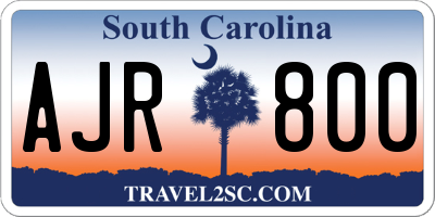 SC license plate AJR800