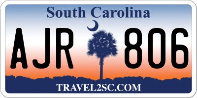 SC license plate AJR806