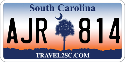 SC license plate AJR814