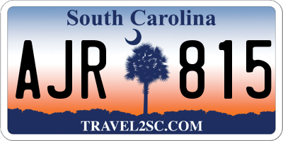 SC license plate AJR815