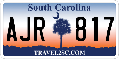 SC license plate AJR817