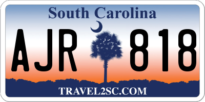 SC license plate AJR818