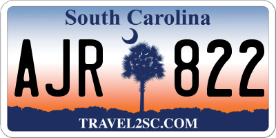 SC license plate AJR822