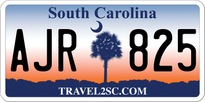 SC license plate AJR825