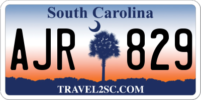 SC license plate AJR829