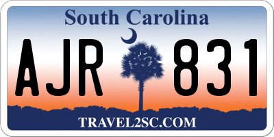 SC license plate AJR831