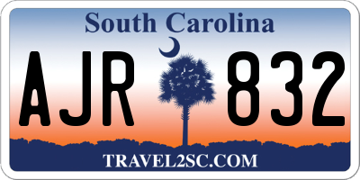 SC license plate AJR832