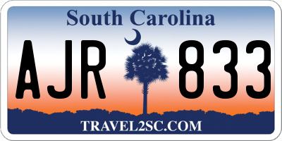 SC license plate AJR833