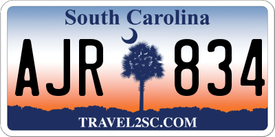 SC license plate AJR834