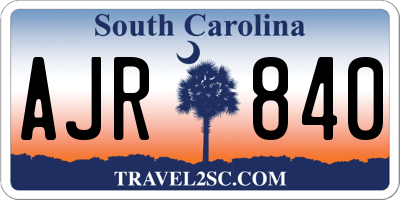 SC license plate AJR840
