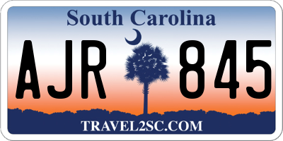 SC license plate AJR845