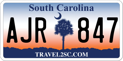 SC license plate AJR847