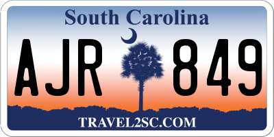 SC license plate AJR849