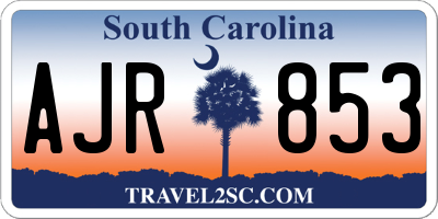 SC license plate AJR853