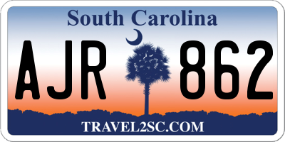 SC license plate AJR862