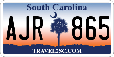 SC license plate AJR865