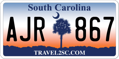 SC license plate AJR867