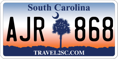 SC license plate AJR868