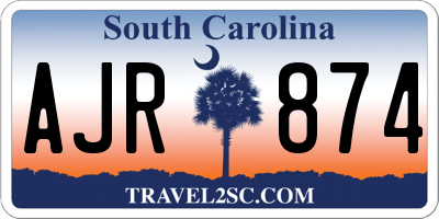SC license plate AJR874