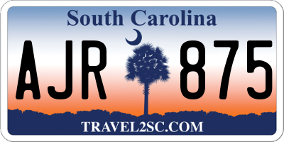 SC license plate AJR875