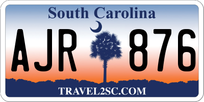 SC license plate AJR876