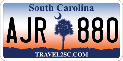 SC license plate AJR880