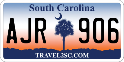 SC license plate AJR906