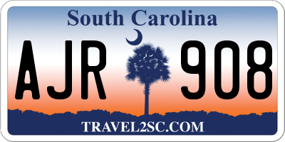 SC license plate AJR908