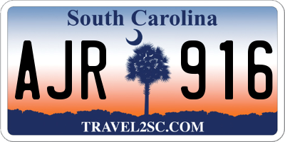 SC license plate AJR916
