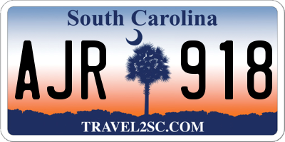 SC license plate AJR918