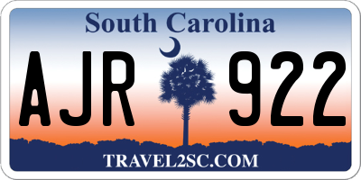 SC license plate AJR922