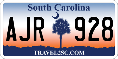 SC license plate AJR928