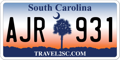 SC license plate AJR931
