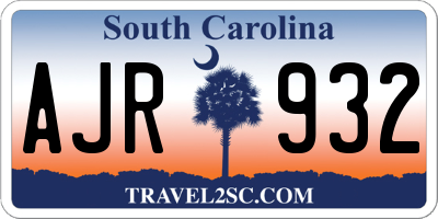 SC license plate AJR932