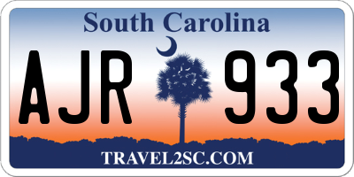 SC license plate AJR933